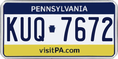 PA license plate KUQ7672