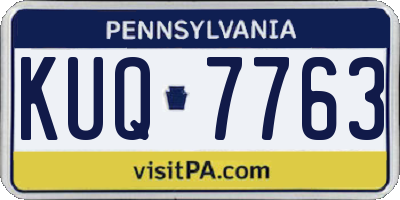 PA license plate KUQ7763