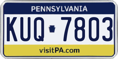 PA license plate KUQ7803
