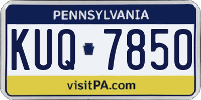 PA license plate KUQ7850