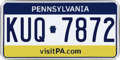 PA license plate KUQ7872
