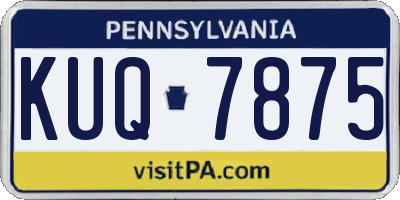 PA license plate KUQ7875