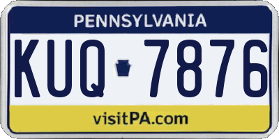 PA license plate KUQ7876