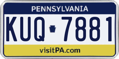 PA license plate KUQ7881