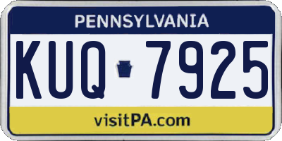 PA license plate KUQ7925