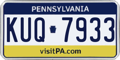 PA license plate KUQ7933