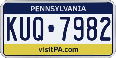 PA license plate KUQ7982