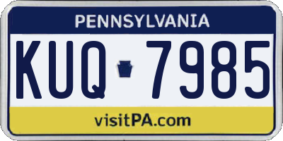 PA license plate KUQ7985