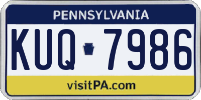 PA license plate KUQ7986