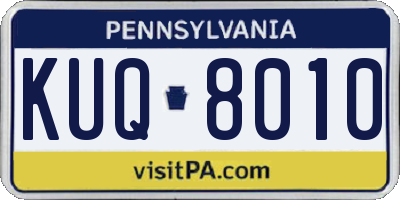 PA license plate KUQ8010