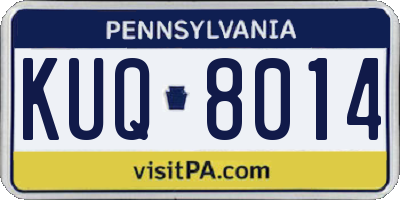 PA license plate KUQ8014
