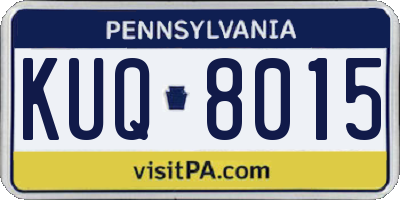PA license plate KUQ8015