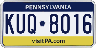 PA license plate KUQ8016