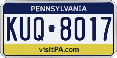 PA license plate KUQ8017