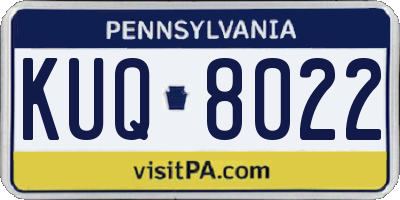 PA license plate KUQ8022