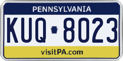 PA license plate KUQ8023
