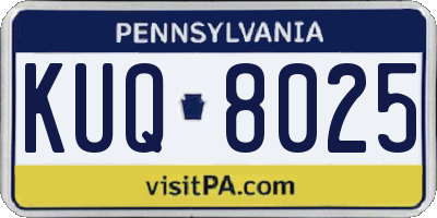 PA license plate KUQ8025