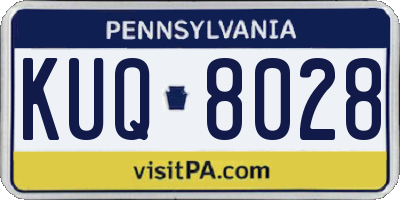 PA license plate KUQ8028