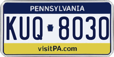 PA license plate KUQ8030