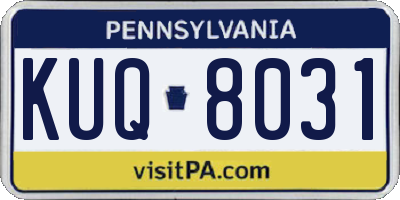 PA license plate KUQ8031