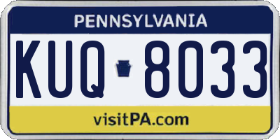 PA license plate KUQ8033