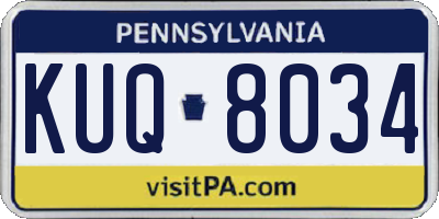 PA license plate KUQ8034