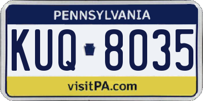 PA license plate KUQ8035