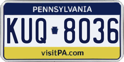 PA license plate KUQ8036