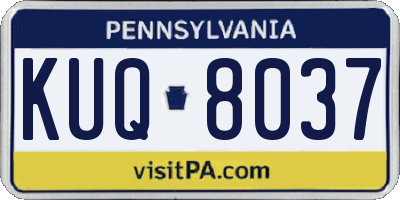 PA license plate KUQ8037