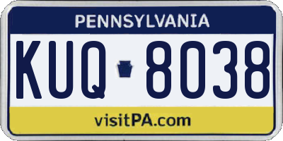 PA license plate KUQ8038