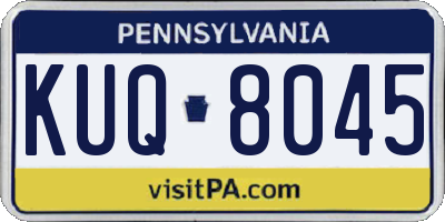 PA license plate KUQ8045