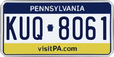 PA license plate KUQ8061