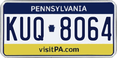 PA license plate KUQ8064