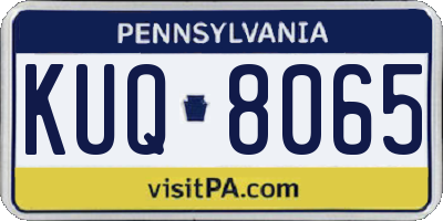 PA license plate KUQ8065