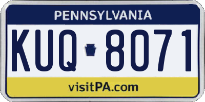 PA license plate KUQ8071