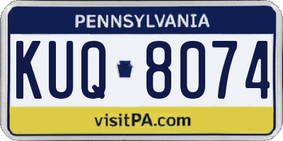 PA license plate KUQ8074
