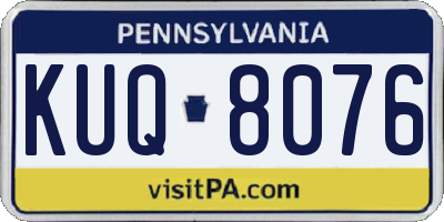 PA license plate KUQ8076
