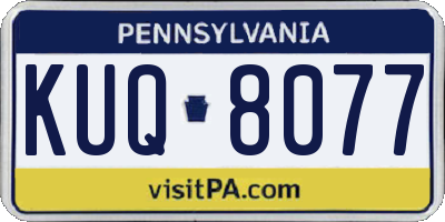 PA license plate KUQ8077
