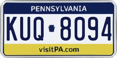 PA license plate KUQ8094