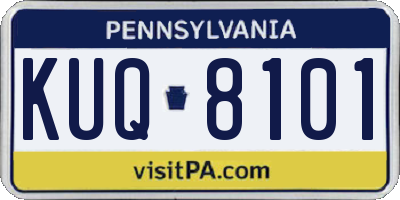 PA license plate KUQ8101