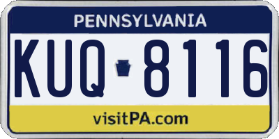 PA license plate KUQ8116