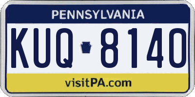 PA license plate KUQ8140