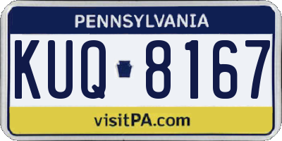 PA license plate KUQ8167