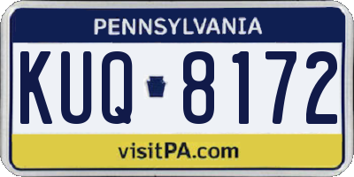 PA license plate KUQ8172
