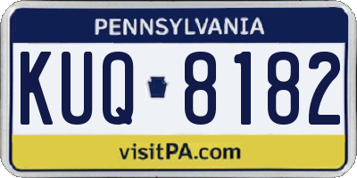 PA license plate KUQ8182