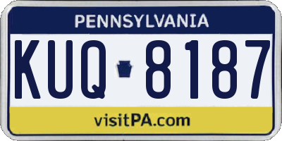 PA license plate KUQ8187