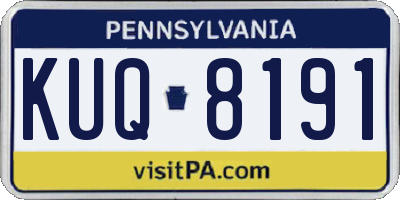PA license plate KUQ8191