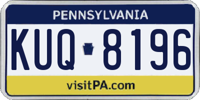 PA license plate KUQ8196