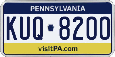 PA license plate KUQ8200