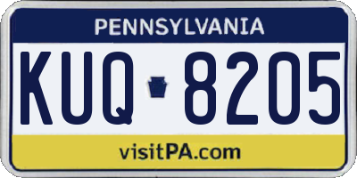 PA license plate KUQ8205